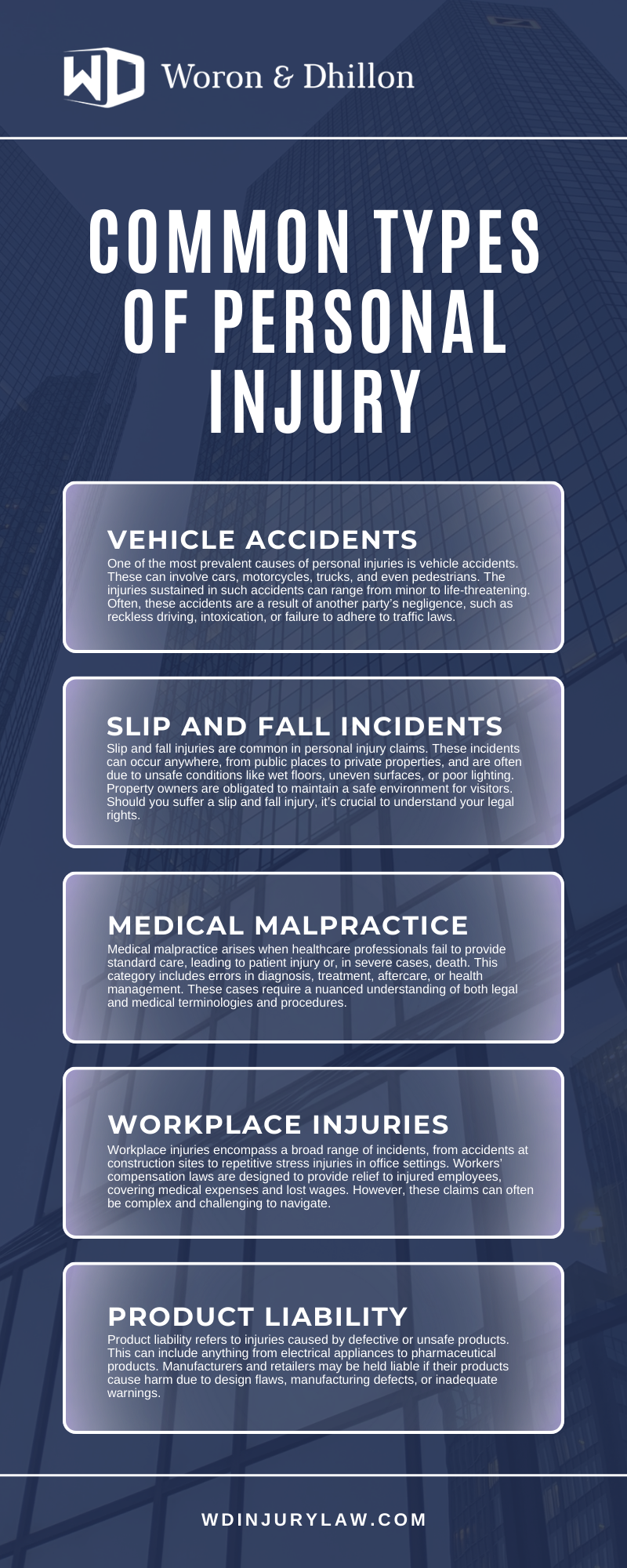 Common Types Of Personal Injury Infographic