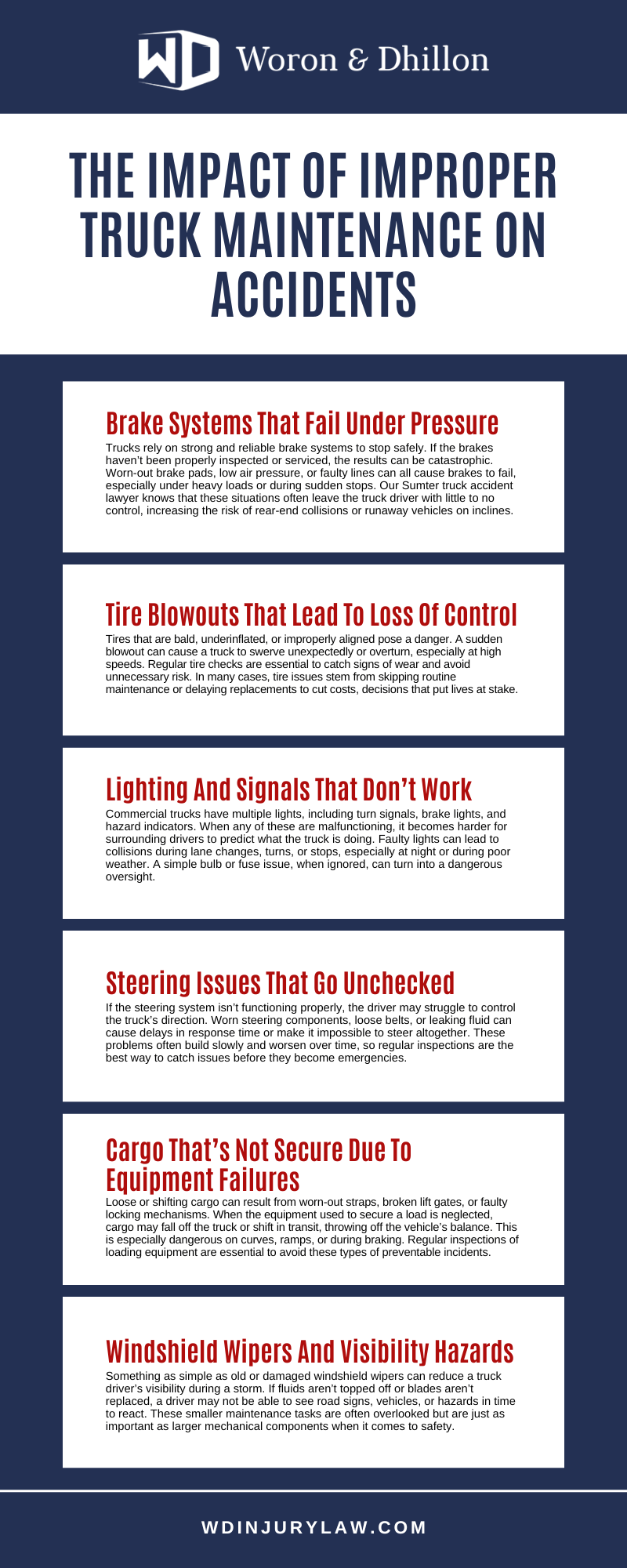 The Impact Of Improper Truck Maintenance On Accidents Infographic